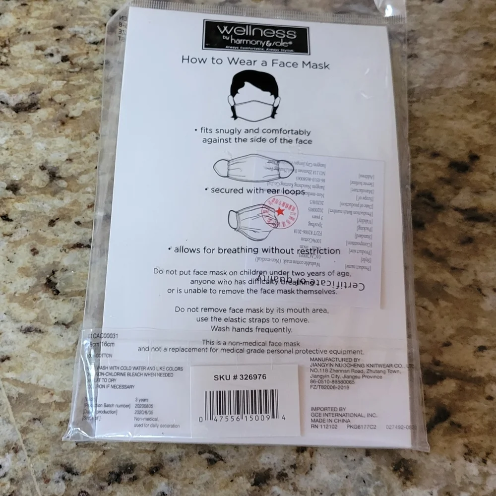 NEW WELLNESS 3PK FACE MASK FOR KIDS AGES 5-8